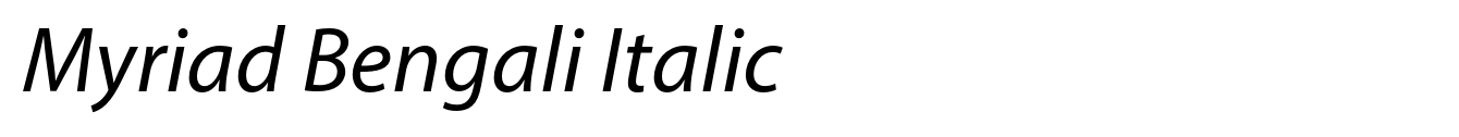 Myriad Bengali Italic